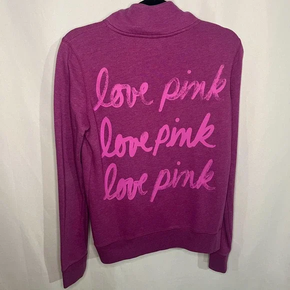 Victoria's Secret Pink quarter zip sweatshirt, size: XS oversized - Picture 3 of 6